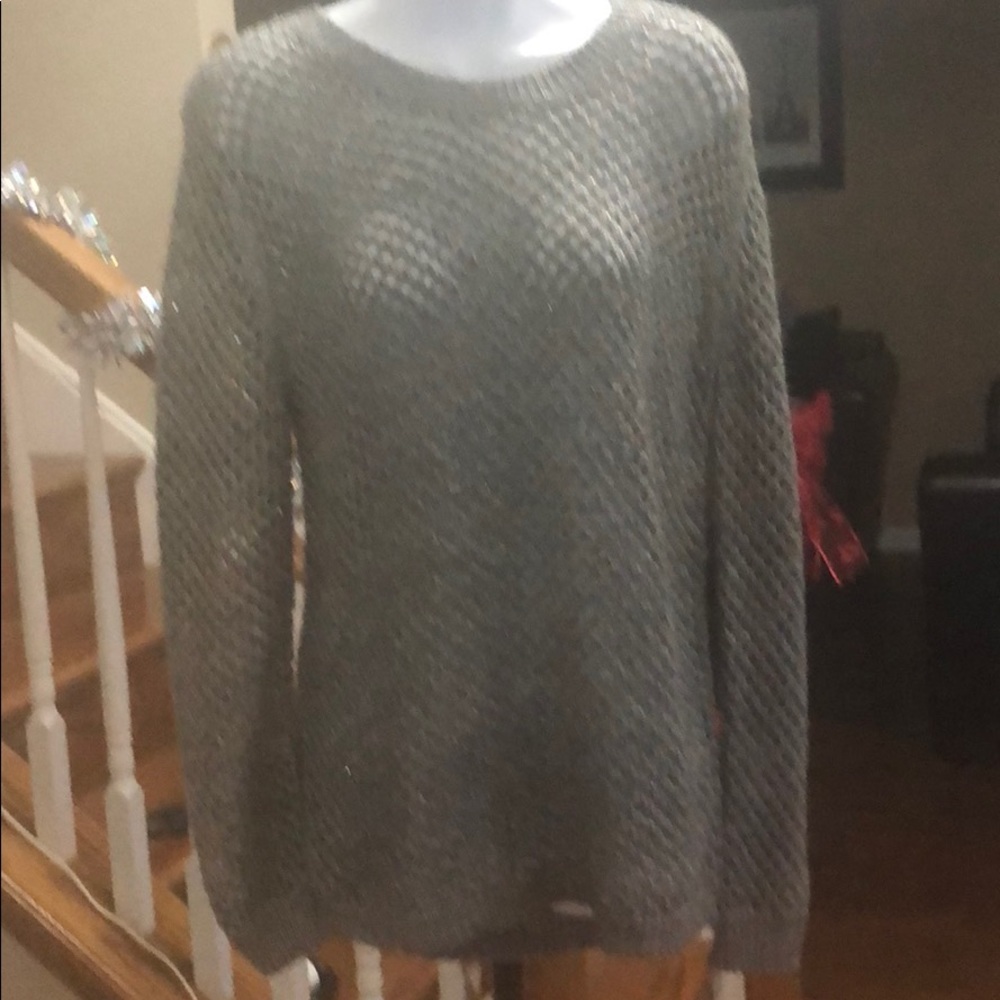 Metallic Netted Long Sleeve Shirt (Thick material)